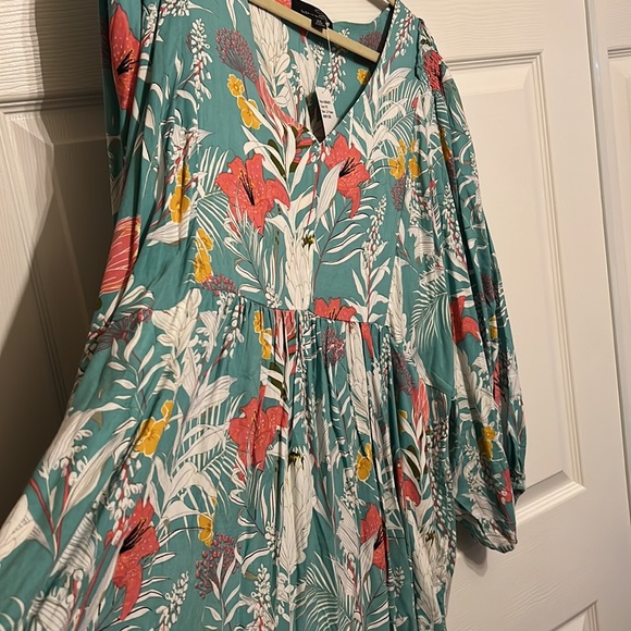 New Summer tropical dress 2X long sleeve rayon women’s dress Suzanne Betro NWT - Picture 6 of 10